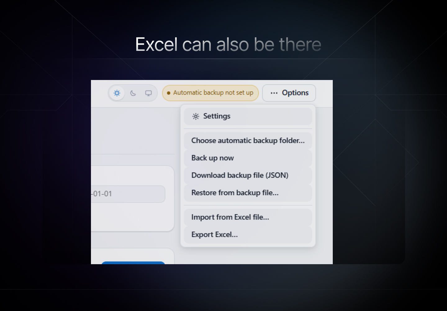 Excel import export
